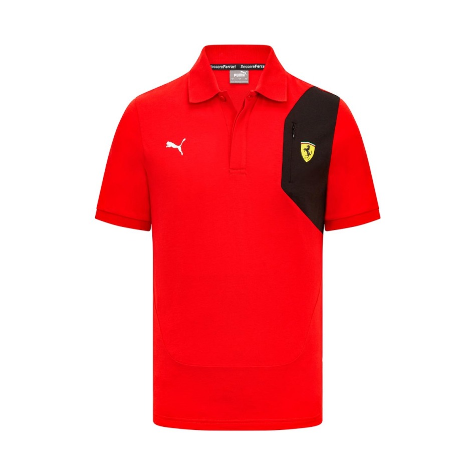 Ferrari pánské polo tričko Logo red F1 Team 2023 - Ferrari trička, polo trička, košile