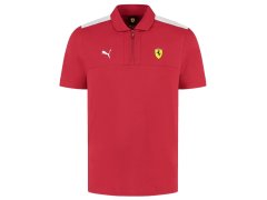 Ferrari F1 2025 pánské polo tričko s&nbsp;bílými pruhy - červené