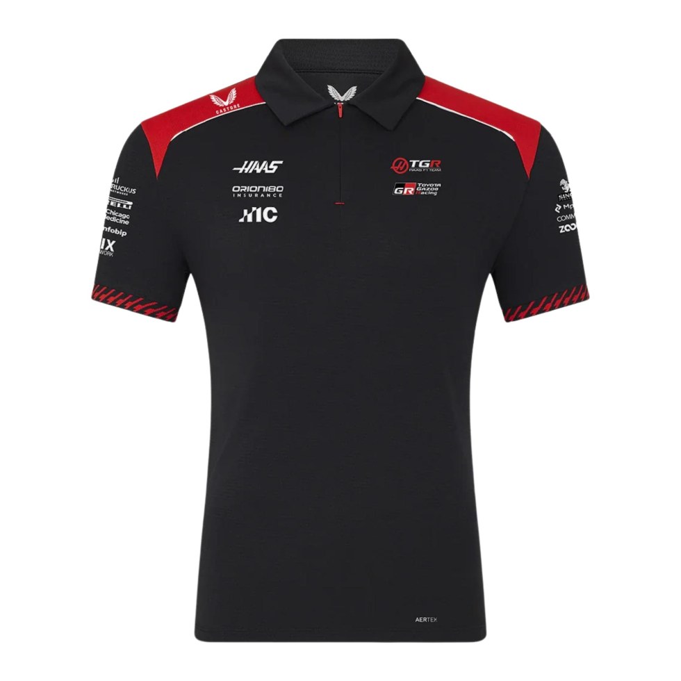 Haas F1 2026 pánské týmové polo tričko - černé - Haas