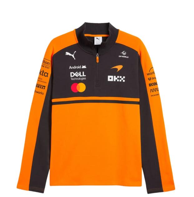 McLaren F1 2026 pánská mikina se 1/4 zip oranžová