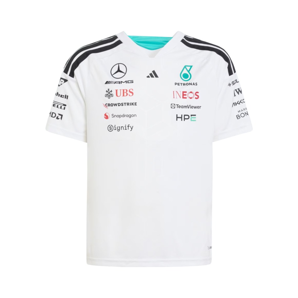 Mercedes AMG Petronas dětské tričko white official Teamline Replica F1 Team 2026 - Mercedes dětské oblečení AMG
