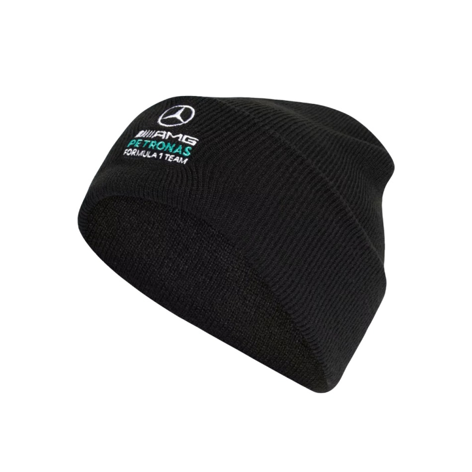 Mercedes AMG Petronas zimní čepice DNA black F1 Team 2026 - Mercedes kšiltovky, čepice, rukavice AMG