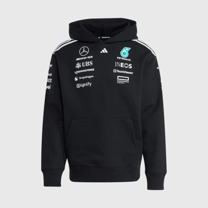 Mercedes AMG Petronas pánská mikina s&nbsp;kapucí official Teamline Replica F1 Team 2025 - Mercedes mikiny, bundy AMG