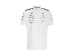 Mercedes AMG Petronas pánské polo tričko white official Teamline Replica F1 Team 2025 7579914