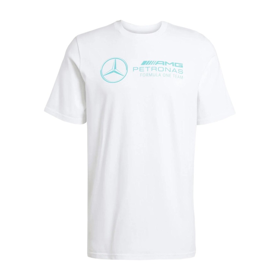 Mercedes AMG Petronas pánské tričko Logo white F1 Team 2025 - Mercedes trička, polo trička, košile AMG