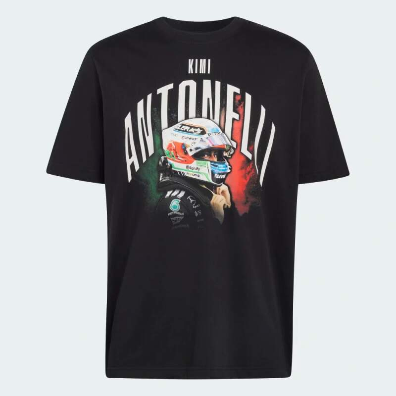 Mercedes AMG Petronas pánské tričko Kimi Antonelli graphic black F1 Team 2026 - Mercedes trička, polo trička, košile AMG