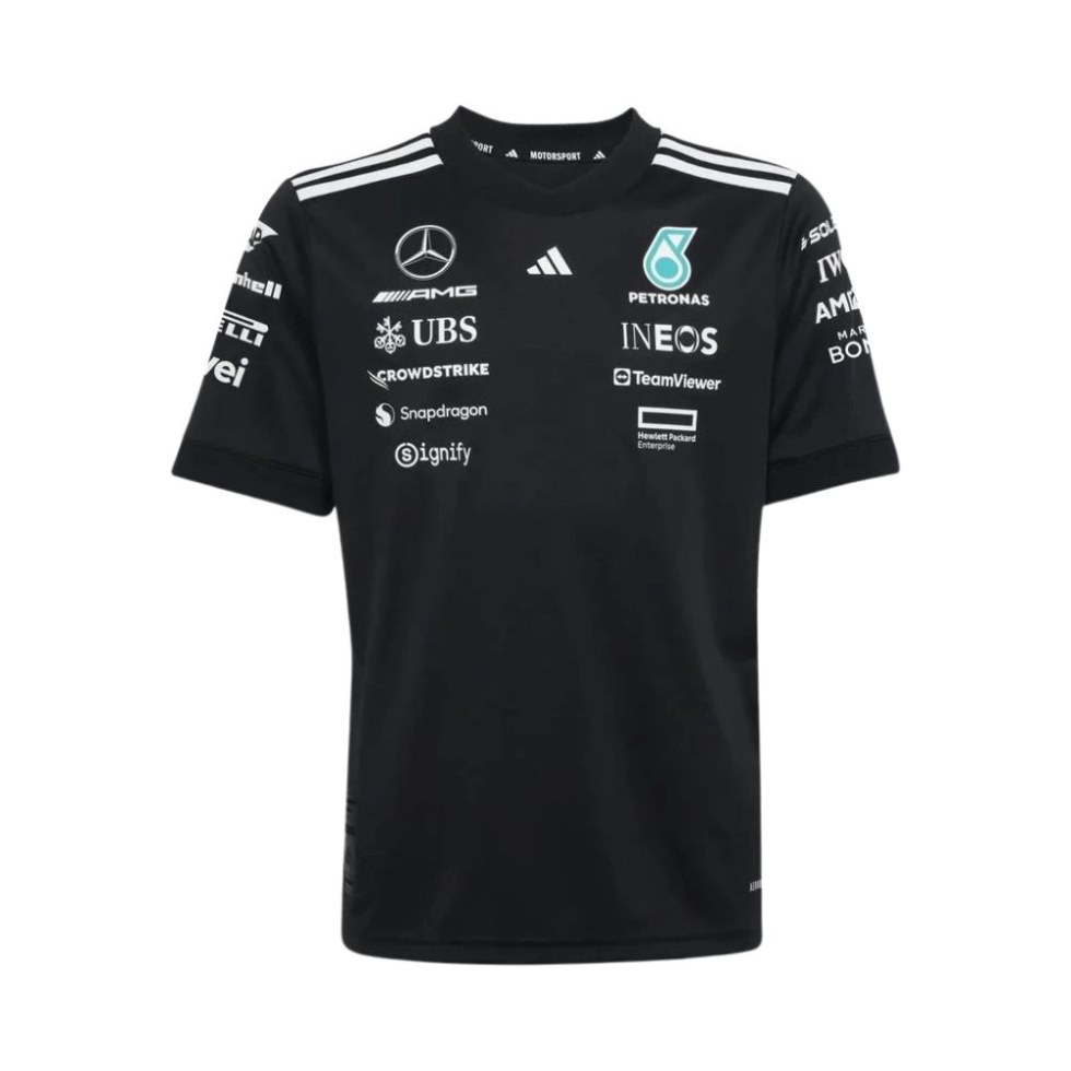 Mercedes AMG Petronas F1 2025 Driver pánské týmové tričko černé - Mercedes Trička