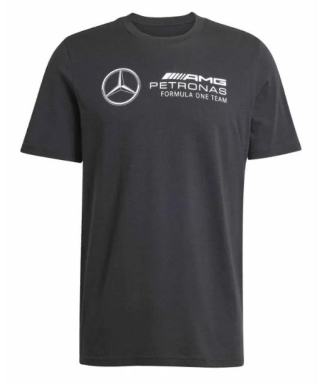 Mercedes AMG Petronas F1 2026 pánské tričko DNA GRAPHICs velkým logem černé - Mercedes Trička