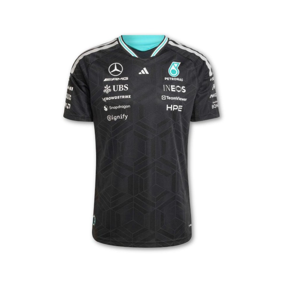 Mercedes AMG Petronas F1 2026 pánské týmové tričko Driver Authentic - černé - Mercedes Trička