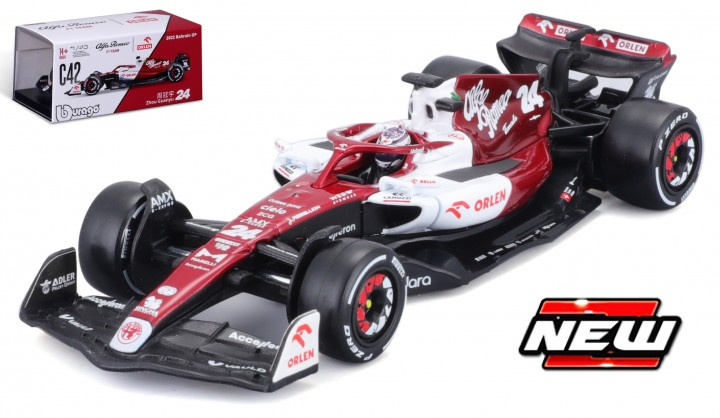 Modely aut a&nbsp;motorek model 1/43 Alfa Romeo Orlen F1 C42 Guanyu Zhou #24 2022 Signature - Modely aut a&nbsp;motorek