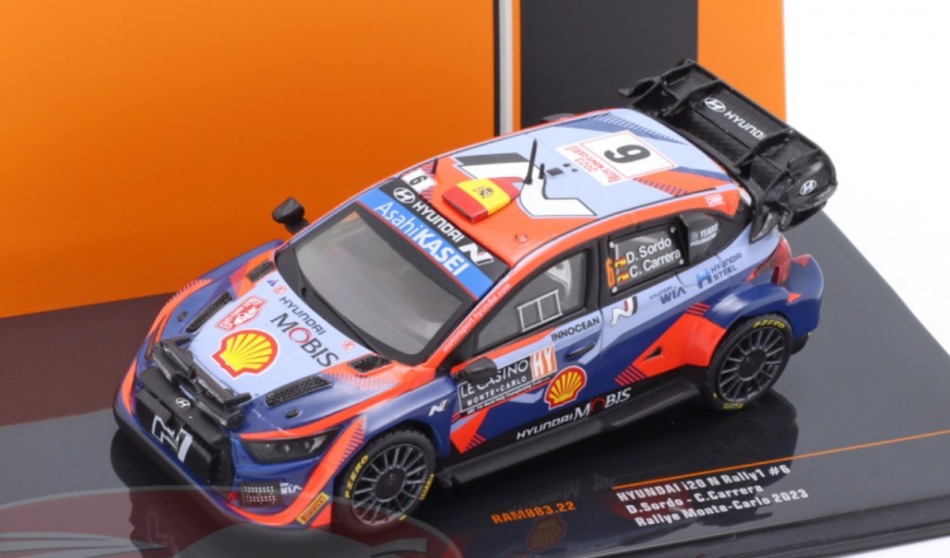 Modely aut a&nbsp;motorek model 1/43 Hyundai I20 N WRC Rally Monte Carlo 2023 D. Sordo - Modely aut a&nbsp;motorek