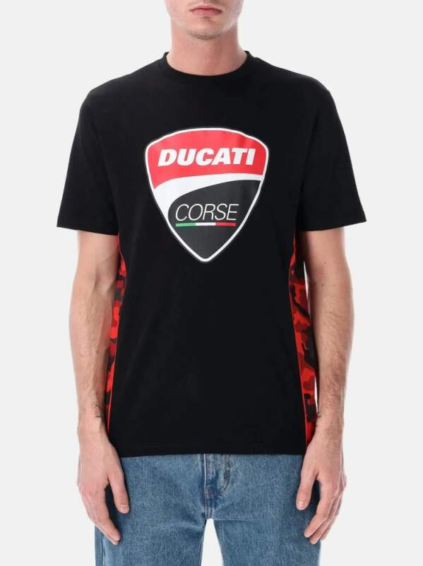 Ducati Corse pánské tričko camu logo black 2026