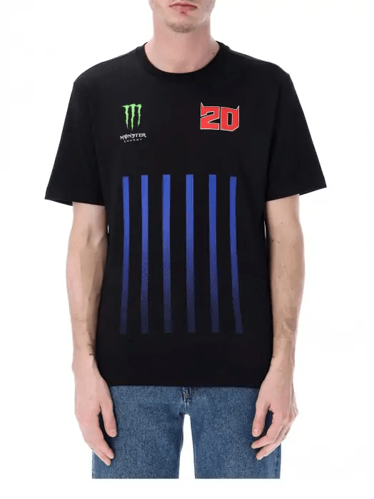 Fabio Quartararo pánské tričko Monster Energy Stripes black 2026 - Moto GP Fabio Quartararo Trička, polo trička, košile