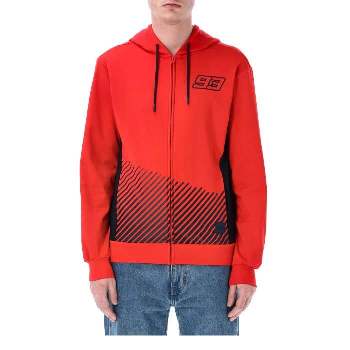Marc Marquez pánská mikina s&nbsp;kapucí Stripes red 2026 - Moto GP Marc Marquez Mikiny, bundy
