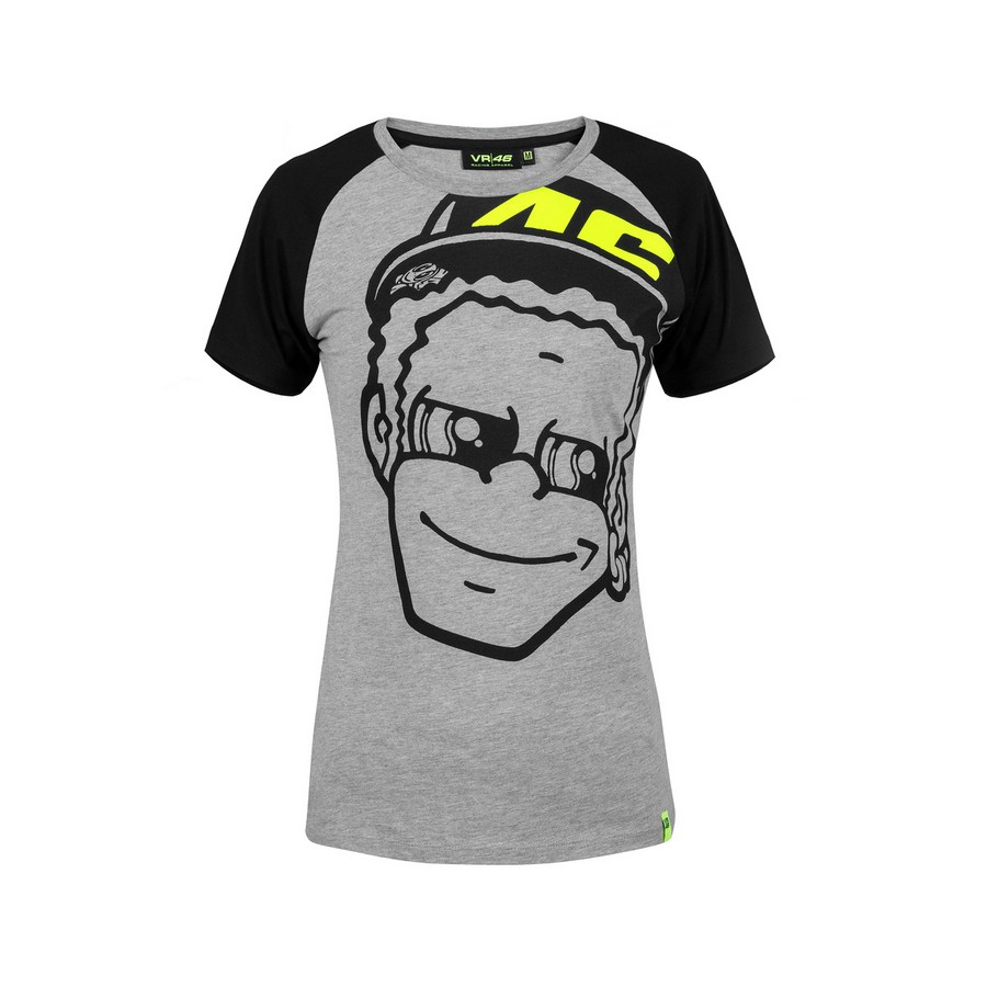 Valentino Rossi dámské tričko VR46 classic grey head - XS - Moto GP Valentino Rossi Dámské oblečení