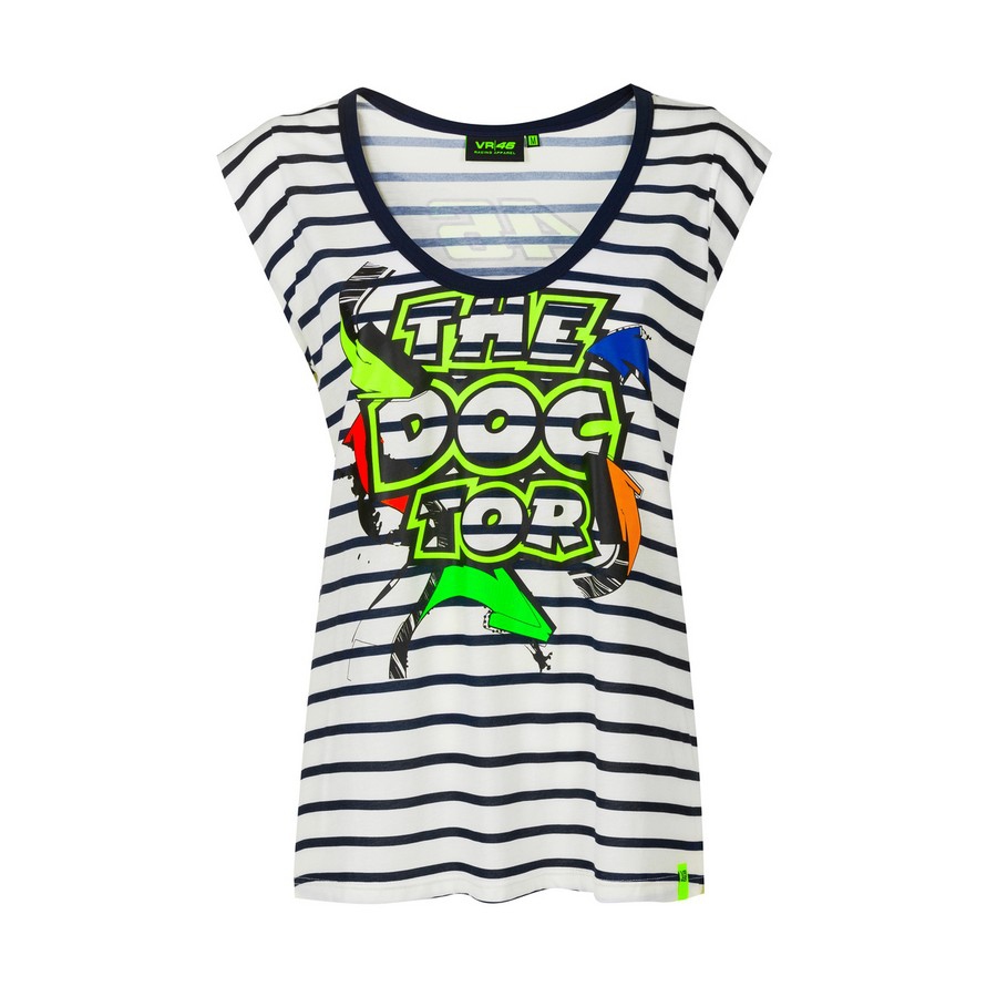 Valentino Rossi dámské tričko VR46 - Classic (Striped) 2020 - XL - Moto GP Valentino Rossi Dámské oblečení