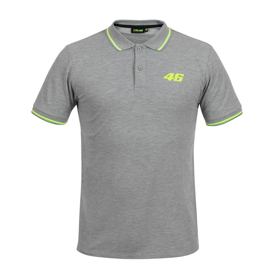 Valentino Rossi pánské polo tričko grey logo VR46 yellow Core - XS