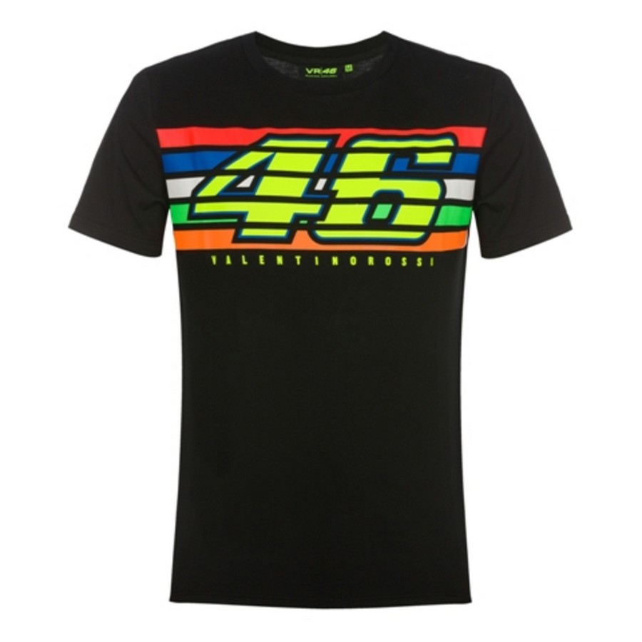 Valentino Rossi pánské tričko black Classic (Stripes) 2019 - XS - Moto GP Valentino Rossi Trička, polo trička, košile