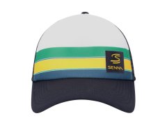Ayrton Senna Helmet Badge Trucker kšiltovka bílá 3