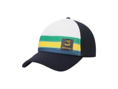 Ayrton Senna Helmet Badge Trucker kšiltovka bílá 2