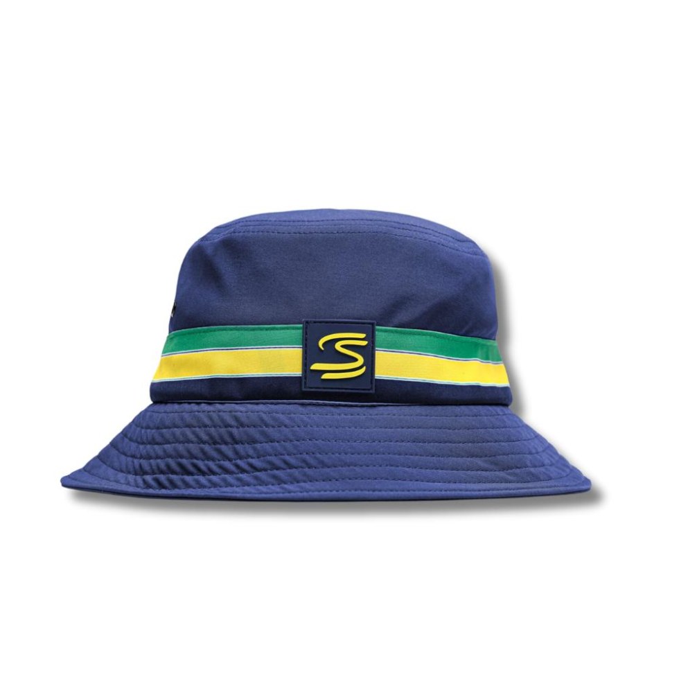 Ayrton Senna klobouk Stripe Bucket modrá Ayrton Senna klobouk Stripe Bucket modrá - Piloti F1 Ayrton Senna Kšiltovky a čepice
