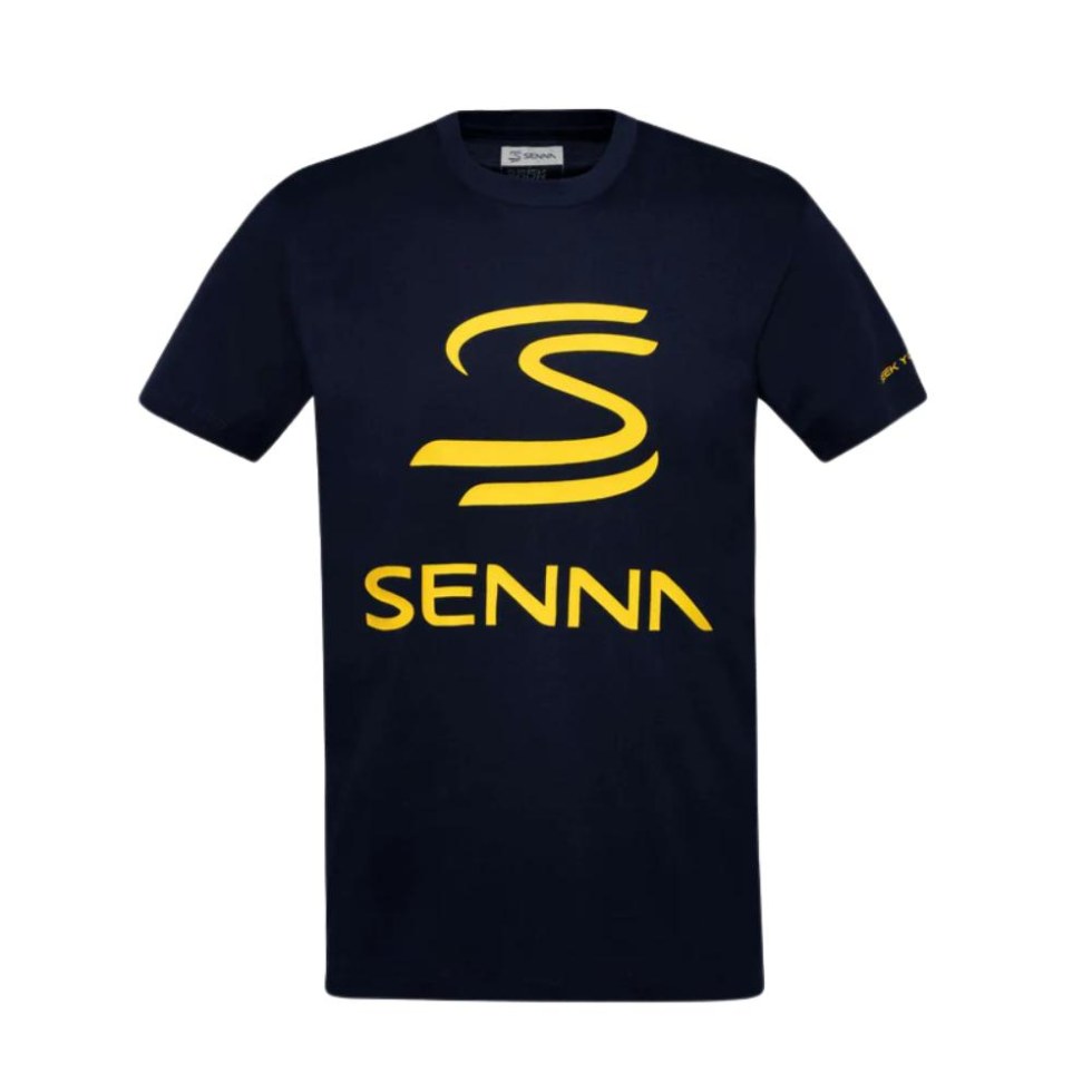 Ayrton Senna pánské tričko Legacy Logo modré Ayrton Senna pánské tričko Legacy Logo modré - Piloti F1 Ayrton Senna Trička