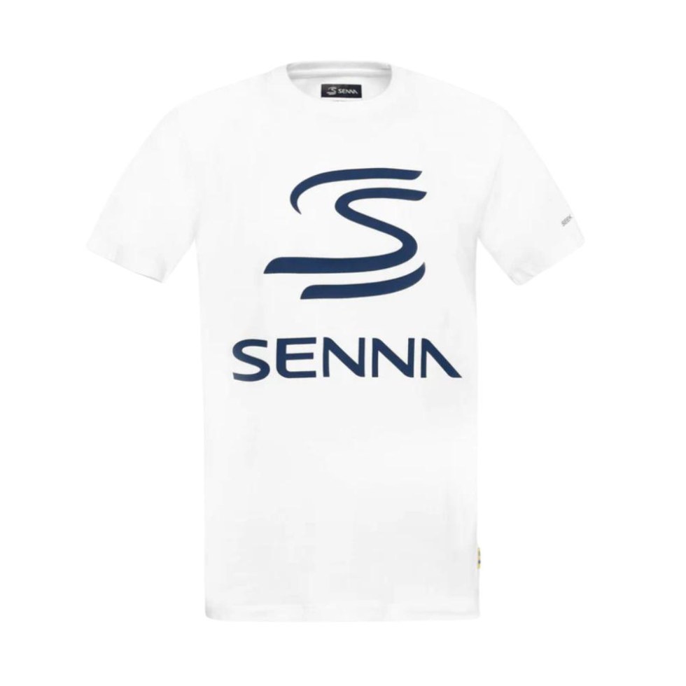 Ayrton Senna pánské tričko Legacy Logo bílé Ayrton Senna pánské tričko Legacy Logo bílé - Piloti F1 Ayrton Senna Trička