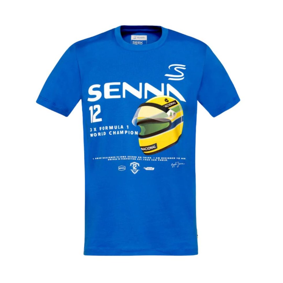 Ayrton Senna pánské tričko Graphic 12 modré Ayrton Senna pánské tričko Graphic 12 modré - Piloti F1 Ayrton Senna Trička