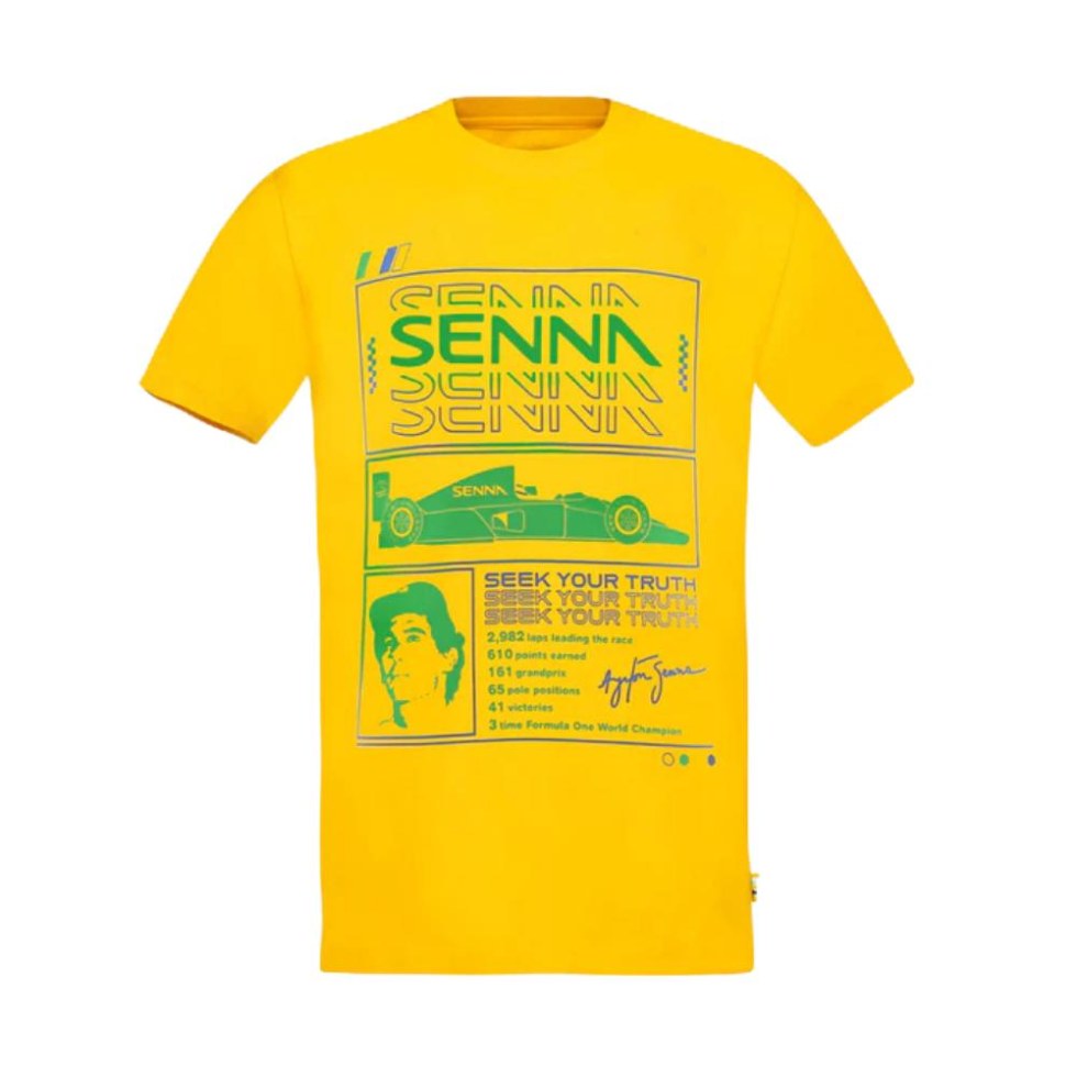 Ayrton Senna pánské tričko Race žluté Ayrton Senna pánské tričko Race žluté - Piloti F1 Ayrton Senna Trička