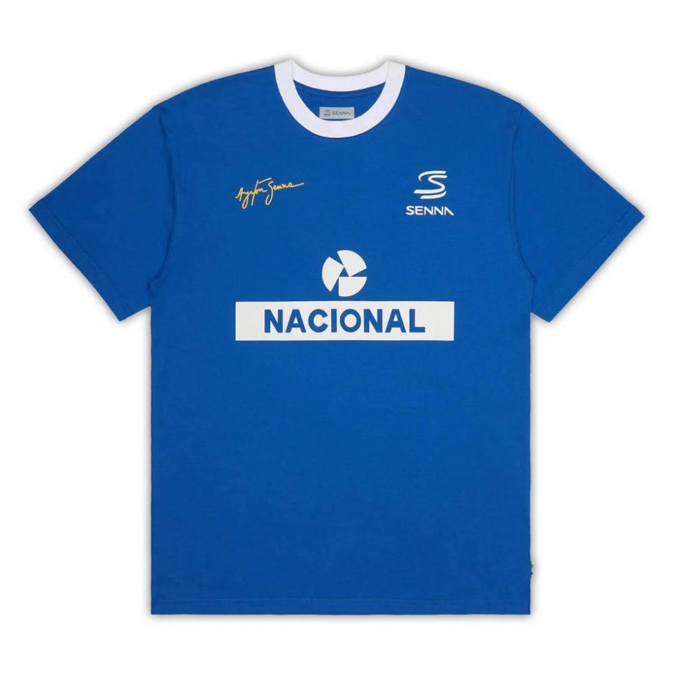 Ayrton Senna Nacional Ringer pánské tričko modré