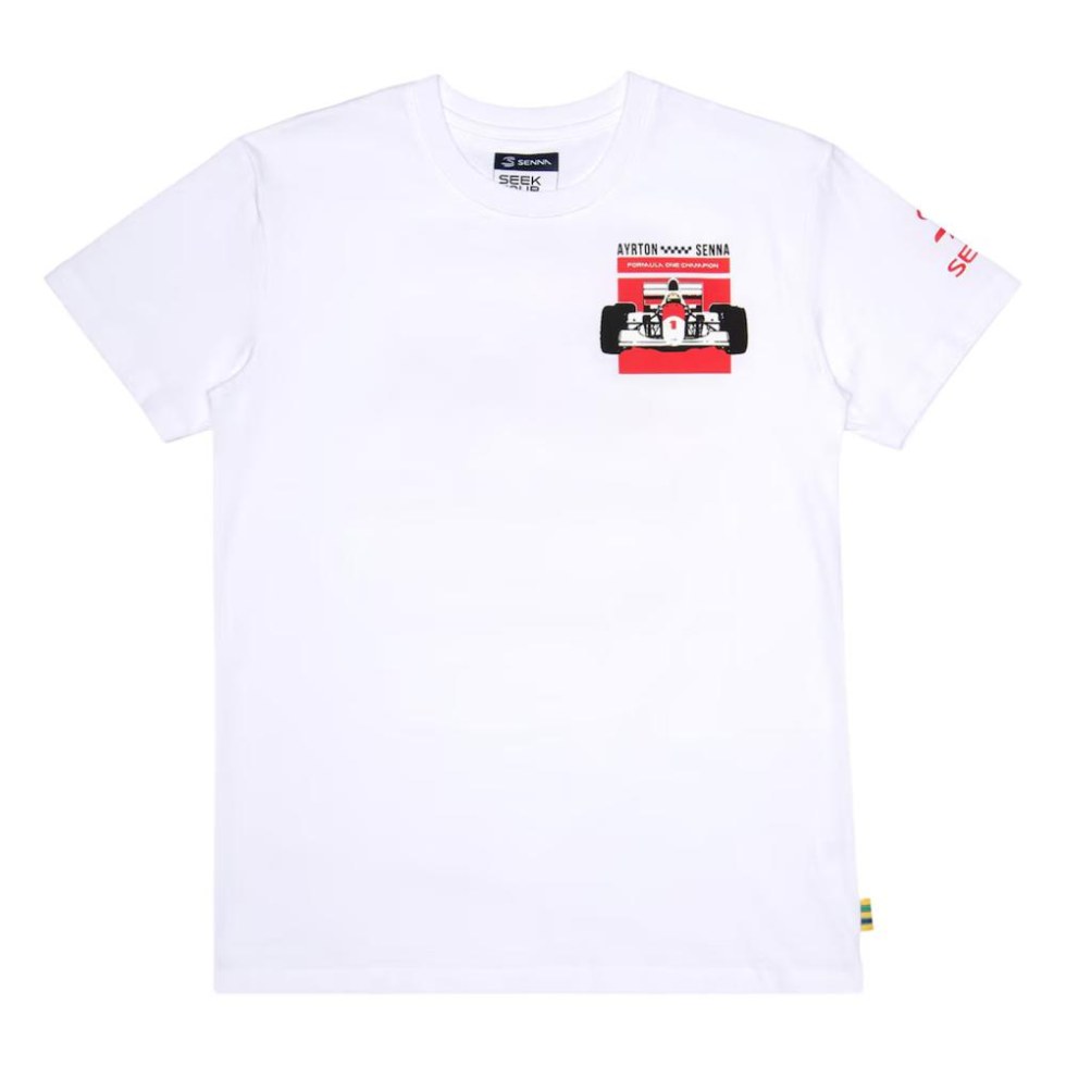 Ayrton Senna Formula 1 pánské tričko bílé