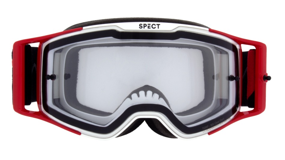 Red Bull Spect motokrosové brýle TORP bílo červené s&nbsp;čirým sklem - Red Bull brýle SPECT
