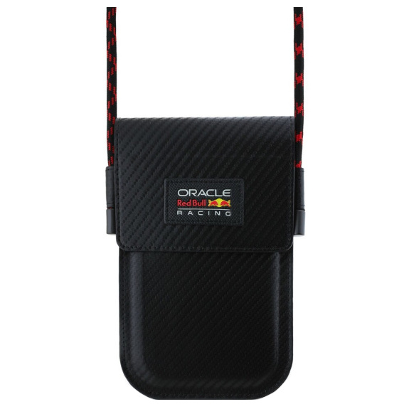 Red Bull Racing PU Carbon Taška na Telefon Black