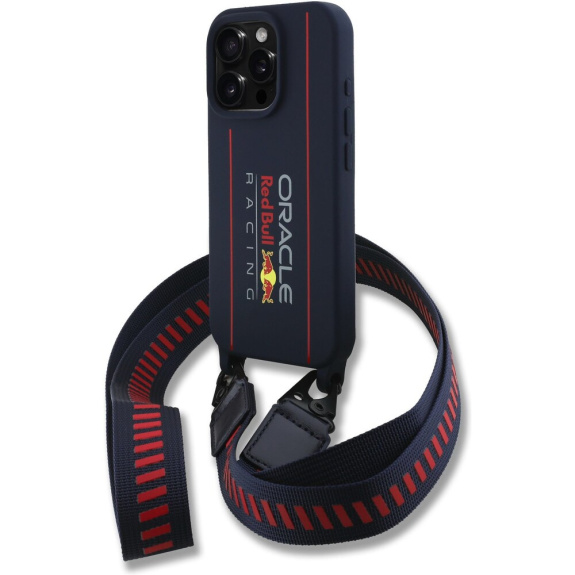 Red Bull Racing Red Bull Silicone Vertical Logo MagSafe Zadní Kryt + Crossbody Popruh pro iPhone 16 Pro Navy - Red Bull Doplňky