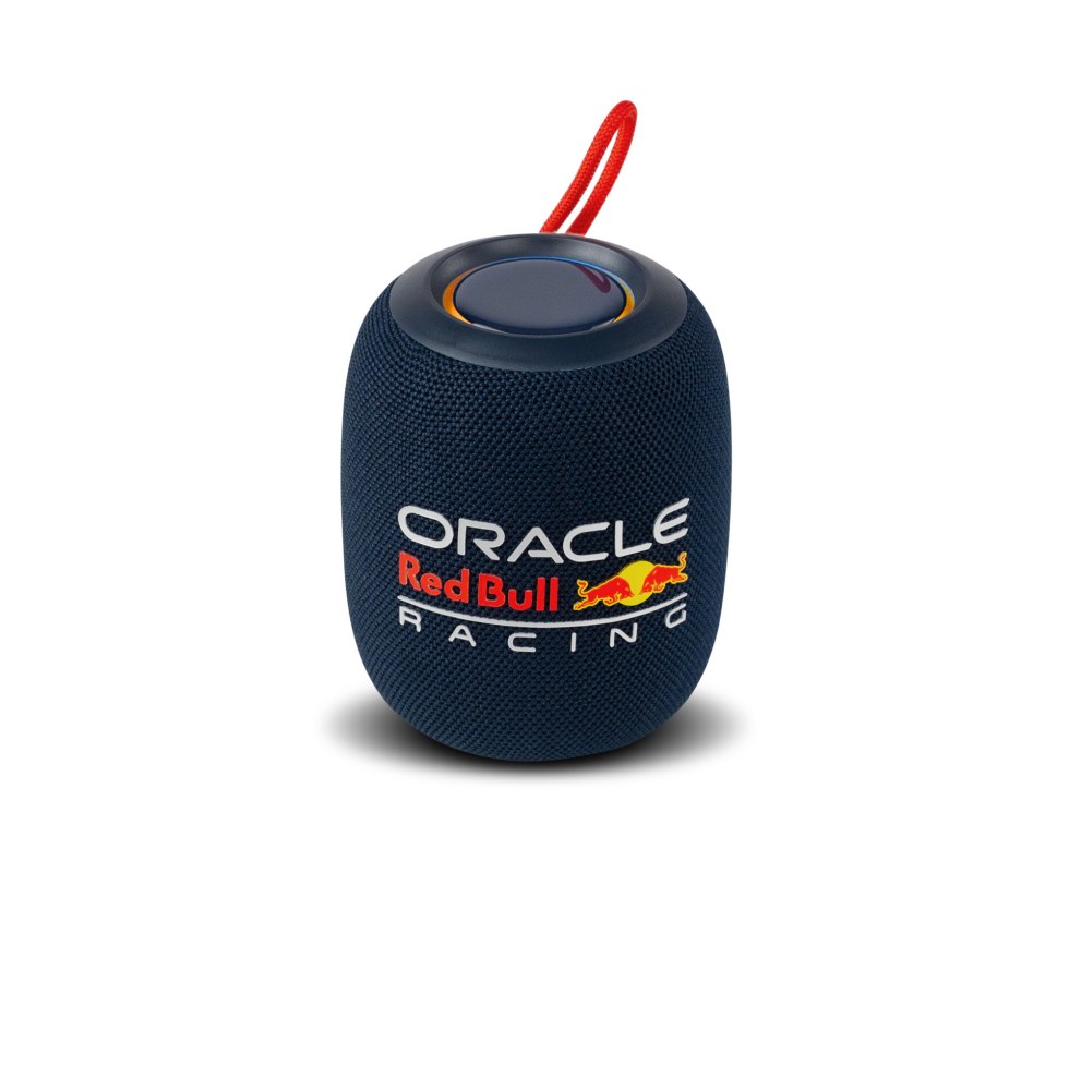 Oracle Red Bull Racing – Kompaktní Bluetooth reproduktor s&nbsp;LED světly, 5W, USB, FM & True Wireless - Red Bull Doplňky