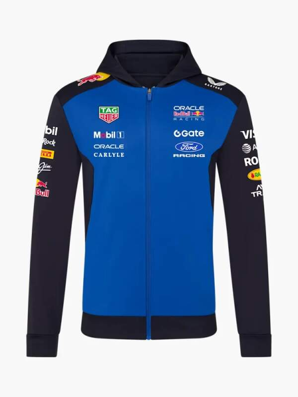Red Bull Racing pánská mikina s&nbsp;kapucí zip official Teamline Replica F1 Team 2026 - Red Bull mikiny, bundy
