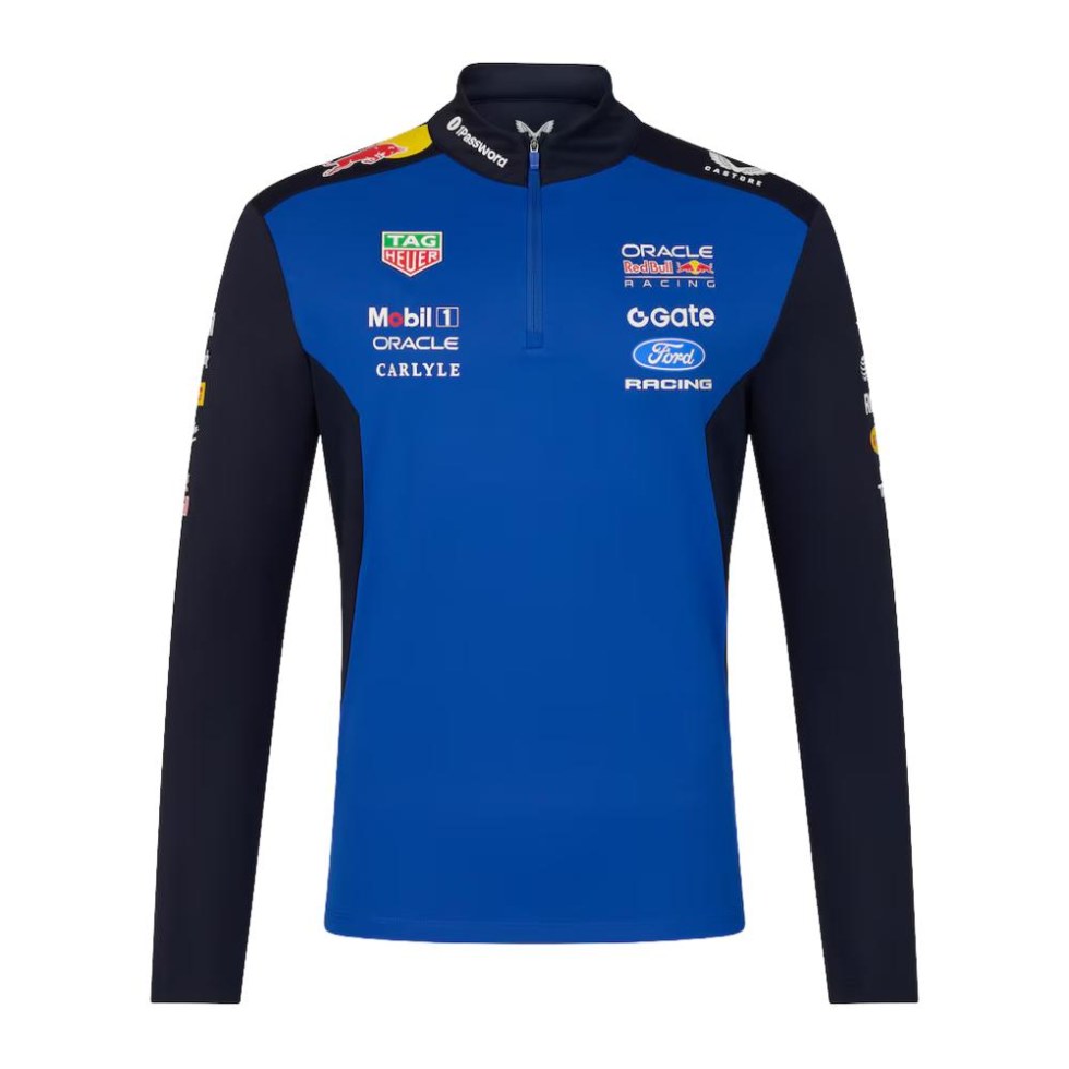 Red Bull Racing F1 2026 týmová unisex mikina se 1/4 zipem modrá - Red Bull Mikiny