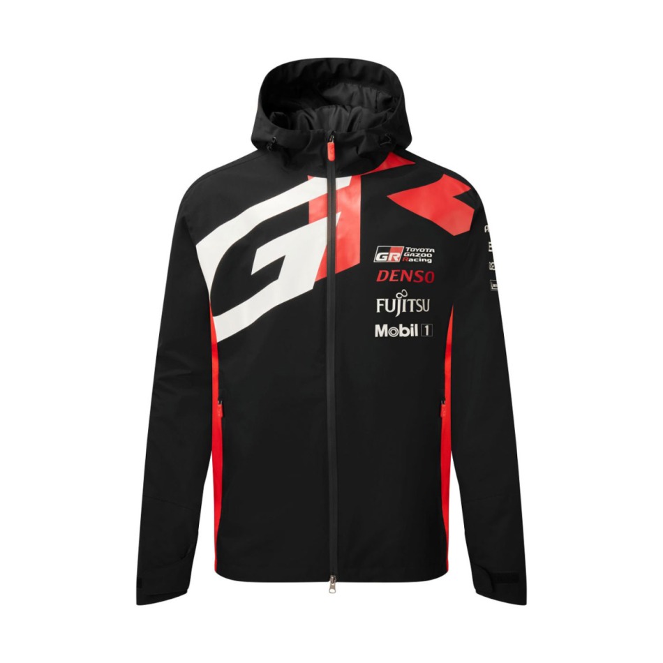 Toyota Gazoo Racing pánská bunda s&nbsp;kapucí Rain WRC official black 2025 - Toyota Gazoo Racing mikiny, bundy