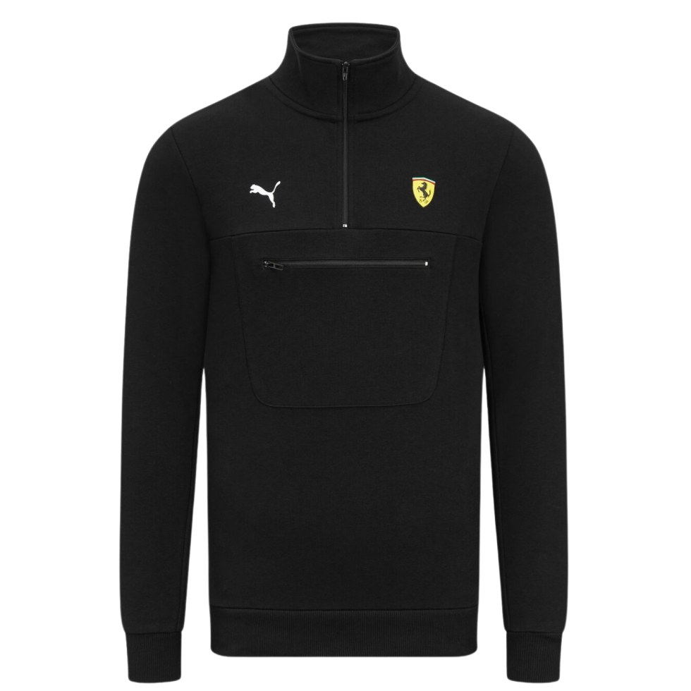 Scuderia Ferrari F1 Quarter unisex mikina na zip černá - Výprodej