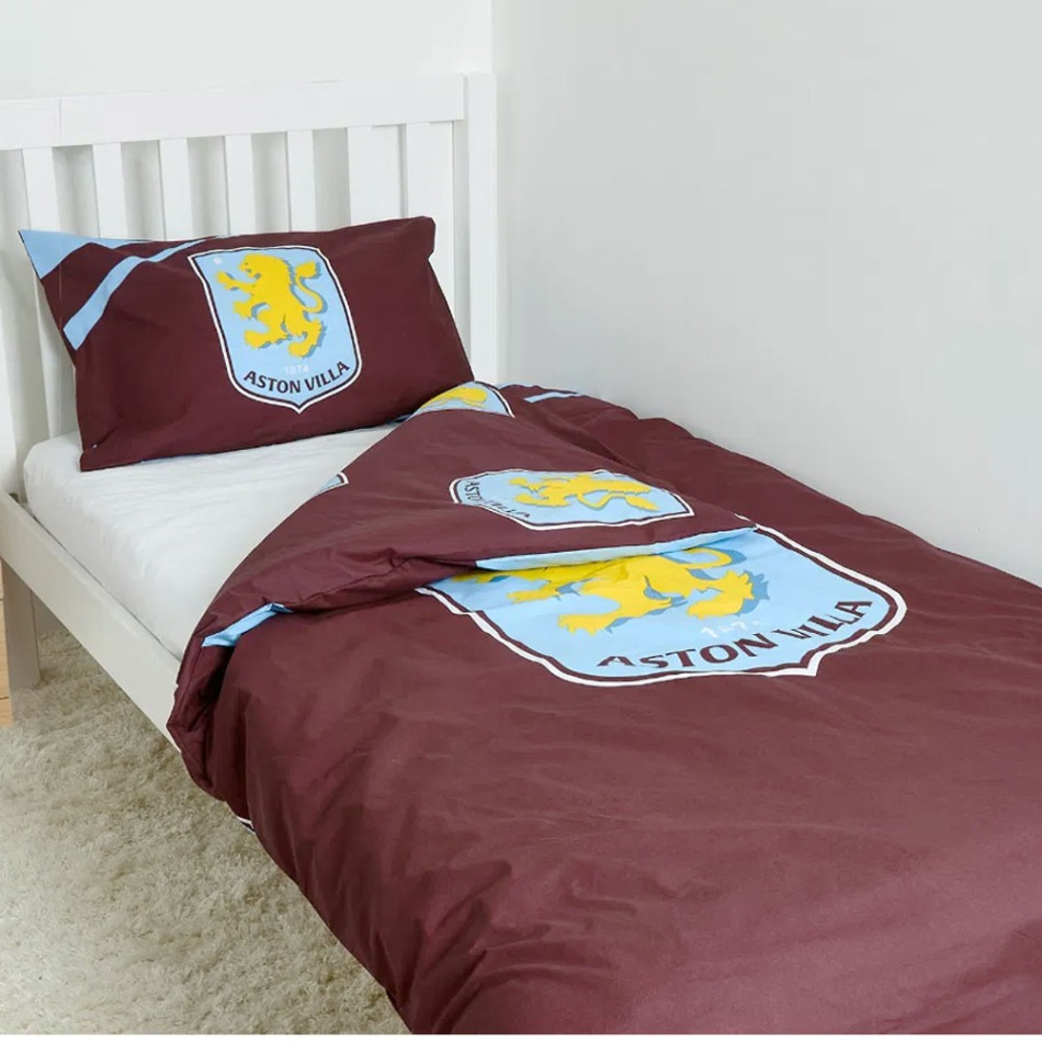Aston Villa povlečení na jednu postel colour club crest - Aston Villa povlečení, ručníky, deky