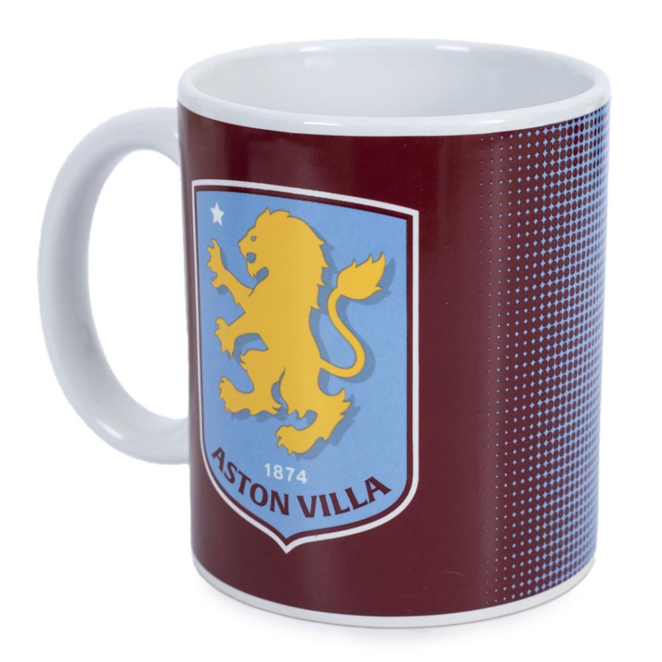 Aston Villa hrníček Halftone - Aston Villa sklenice, hrníčky, misky