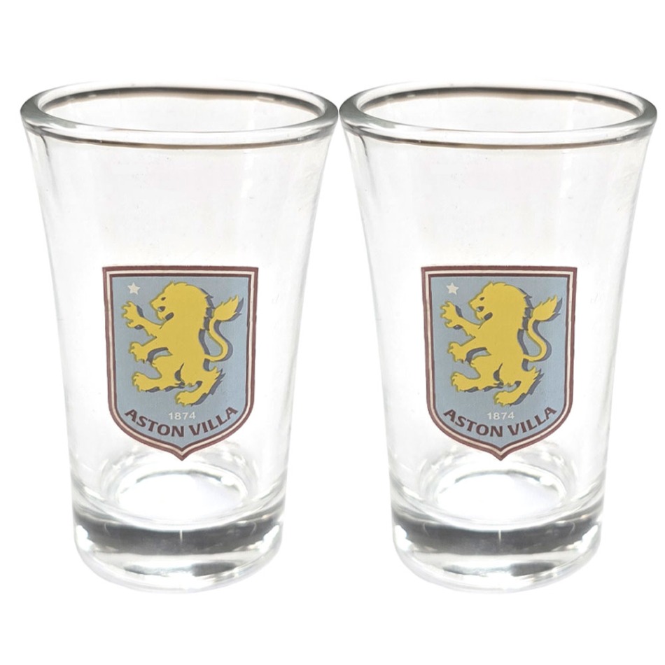 Aston Villa sada 2 panáků 2pk Shot Glass Set - Aston Villa sklenice, hrníčky, misky