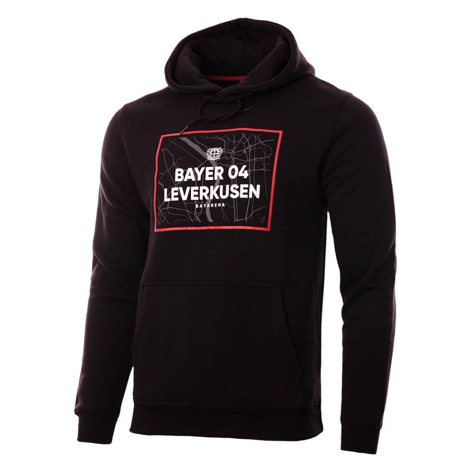 Bayer 04 Leverkusen pánská mikina s kapucí City Map