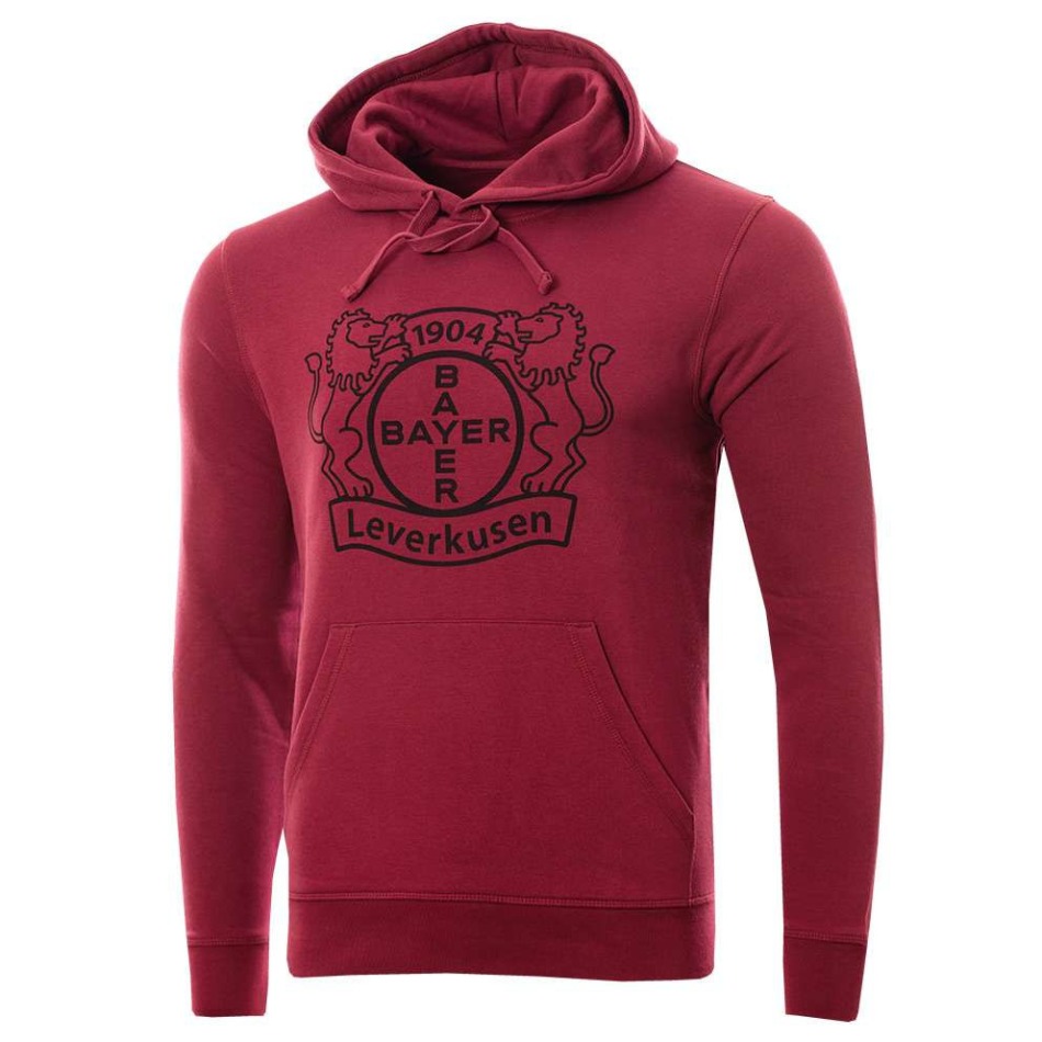 Bayer 04 Leverkusen pánská mikina s kapucí Logo burgundy