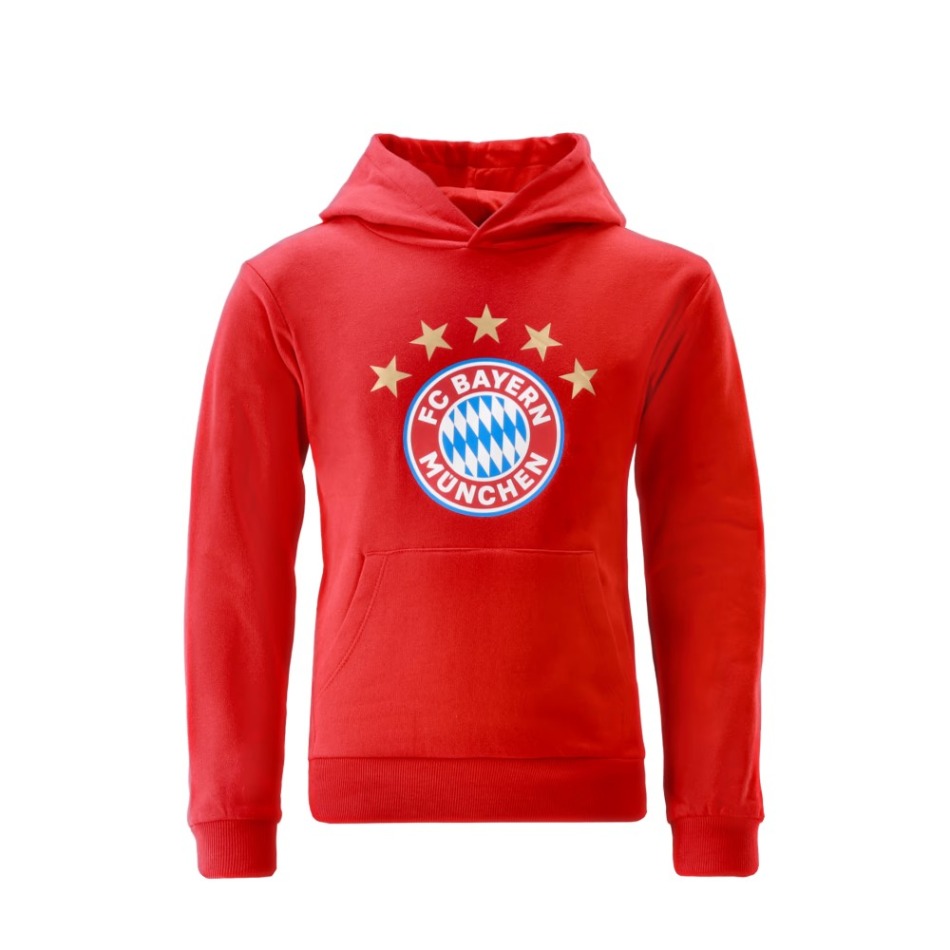 Bayern Mnichov dětská mikina s&nbsp;kapucí Essential red - Bayern Mnichov dětské oblečení