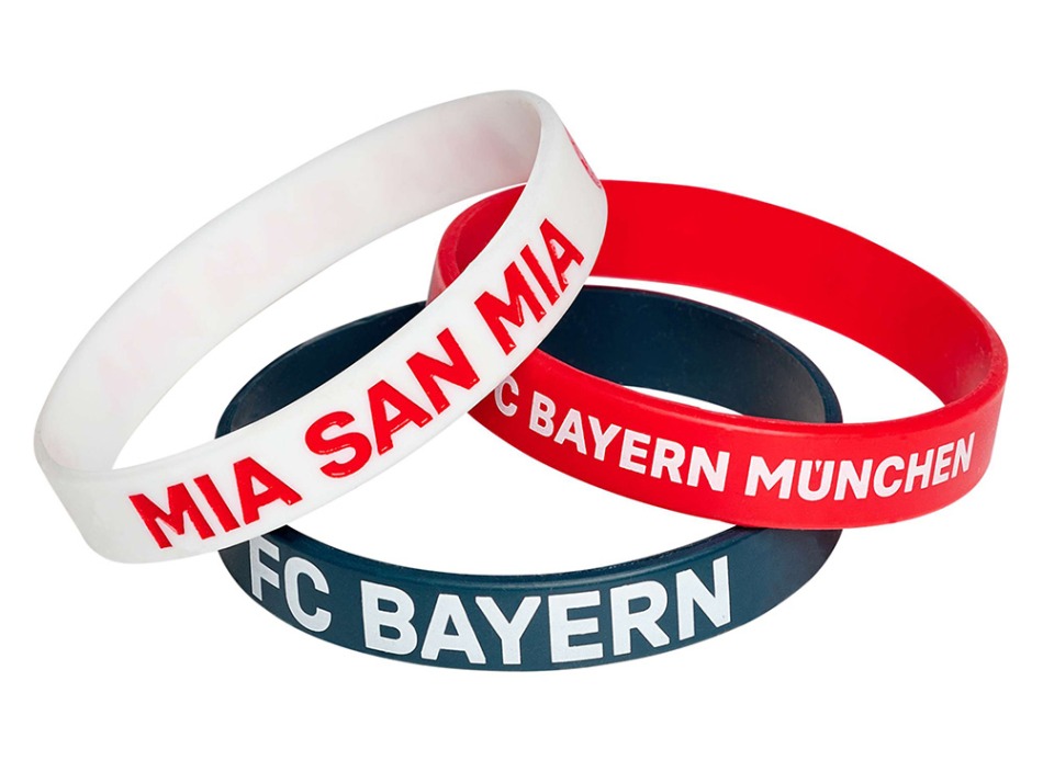 Bayern Mnichov 3pack gumový náramek blue red white - Bayern Mnichov klíčenky, náramky, šperky