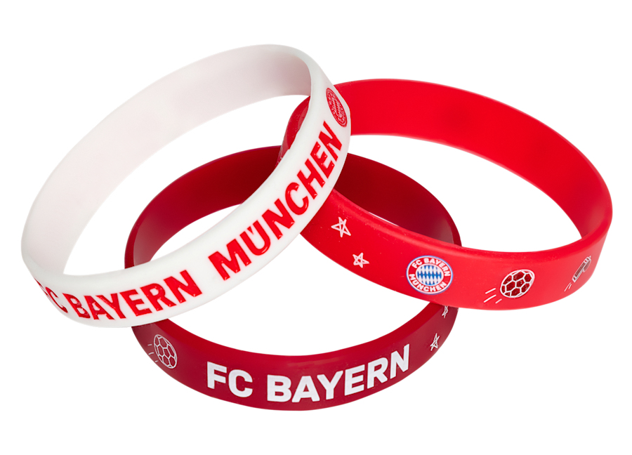 Bayern Mnichov 3pack gumový náramek KIDS red white - Bayern Mnichov klíčenky, náramky, šperky