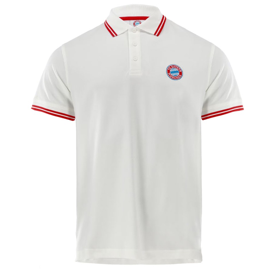 Bayern Mnichov pánské polo tričko Essential white - Bayern Mnichov trička, polo trička, košile