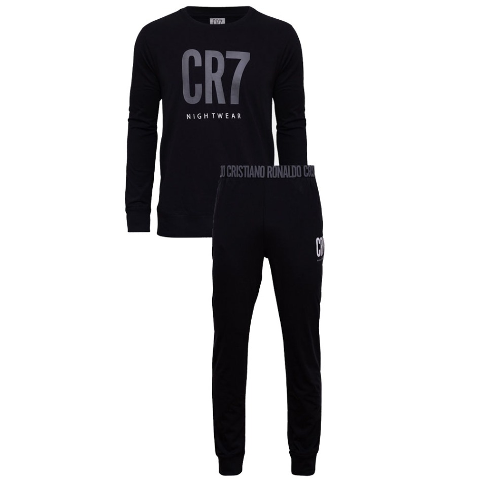 Cristiano Ronaldo pánské pyžamo Long fullblack - Cristiano Ronaldo