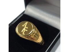 FC Arsenal prsten 18ct Gold Plated on Silver Signet Ring - V